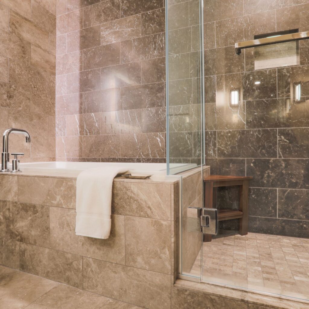 Modern Marble Tile Bathroom Plano TX